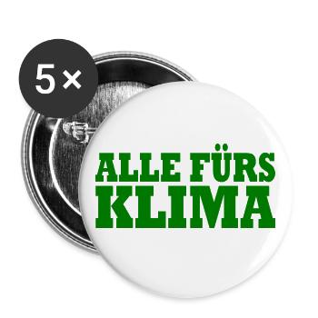 Alle fürs klima - Buttons groß 56 mm (5er Pack) - Weiß - Vorne