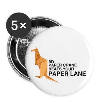 Japanese Origami Design and Kirigami Origami - Buttons large 2.2''/56 mm (5-pack) - white - Front