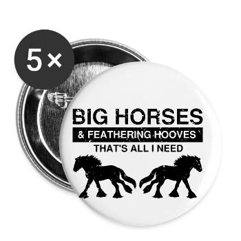 Conception Clydesdale pour clydesdale Riders - Lot de 5 grands badges (56 mm) - blanc - Devant