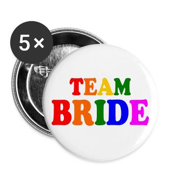 Team bride - Buttons large 2.2''/56 mm (5-pack) - white - Front