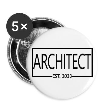 Architecte Est. 2023 Étudiant diplômé en architecture - Lot de 5 grands badges (56 mm) - blanc - Devant