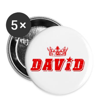 David - Lot de 5 grands badges (56 mm) - blanc - Devant