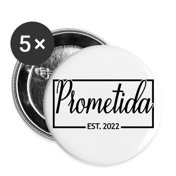 Prometida Est. 2022 Verlobte Verlobte Braut zu werden - Buttons groß 56 mm (5er Pack) - Weiß - Vorne
