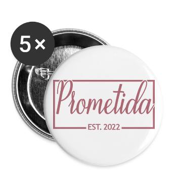Prometida Est. 2022 Fiancée Engagement Bride To Be - Buttons large 2.2''/56 mm (5-pack) - white - Front