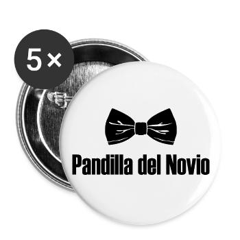 Pandilla del Novio Boyfriend Gang Groomsmen Gift - Buttons large 2.2''/56 mm (5-pack) - white - Front