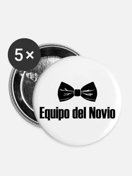 Equipo Del Novio Groom's Team Wedding Groomsmen - Buttons large 2.2''/56 mm (5-pack) - white