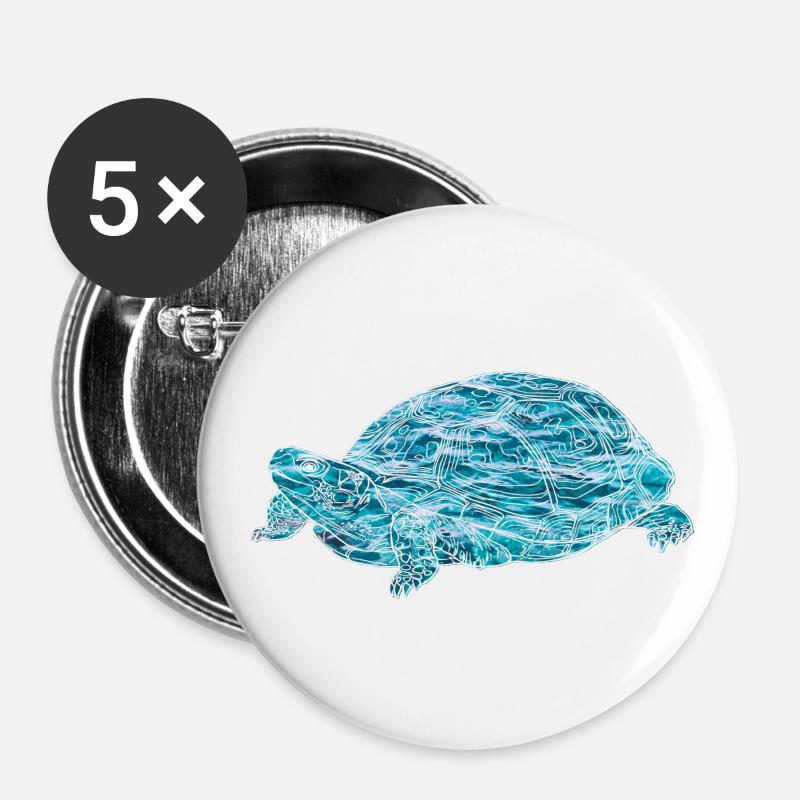 turtle, toad, animals, nature - Buttons large 2.2''/56 mm (5-pack) - white