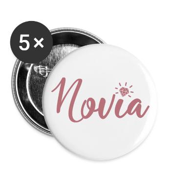Novia Girlfriend Engagement Bridal Shower Wedding - Buttons large 2.2''/56 mm (5-pack) - white - Front