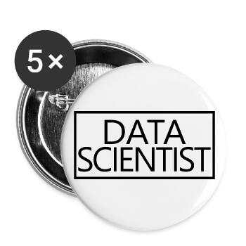 Data Scientist Stolzer diplomierter Data Scientist - Buttons groß 56 mm (5er Pack) - Weiß - Vorne