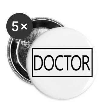 Médecin Fier étudiant diplômé en médecine - Lot de 5 grands badges (56 mm) - blanc - Devant