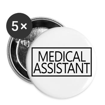 Assistant médical fier diplômé de soins de santé - Lot de 5 grands badges (56 mm) - blanc - Devant