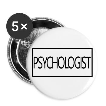 Psychologue Fier diplômé Étudiant en psychologie - Lot de 5 grands badges (56 mm) - blanc - Devant