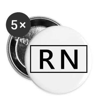 Infirmière autorisée ou infirmière diplômée fière d'être diplômée en soins infirmiers - Lot de 5 grands badges (56 mm) - blanc - Devant