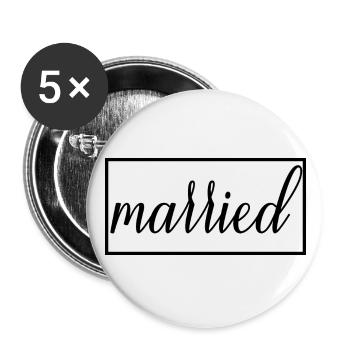 Married Matching Couple Men & Women Wedding Day - Buttons large 2.2''/56 mm (5-pack) - white - Front