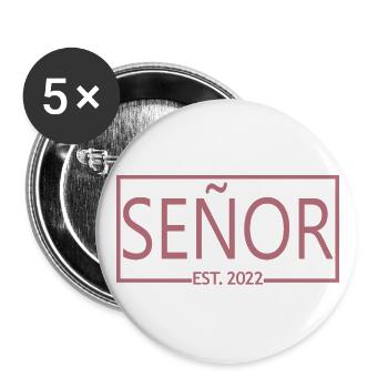 2022 Hochzeitsfeier des Verlobungsbräutigams - Buttons groß 56 mm (5er Pack) - Weiß - Vorne