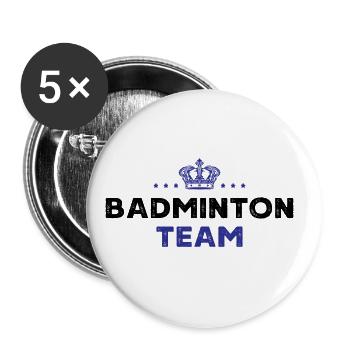 Badminton Team - Buttons large 2.2''/56 mm (5-pack) - white - Front