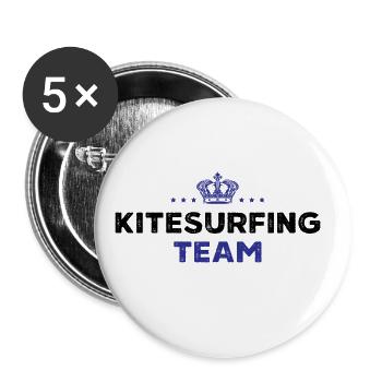 Kitesurfing Team - Buttons groß 56 mm (5er Pack) - Weiß - Vorne