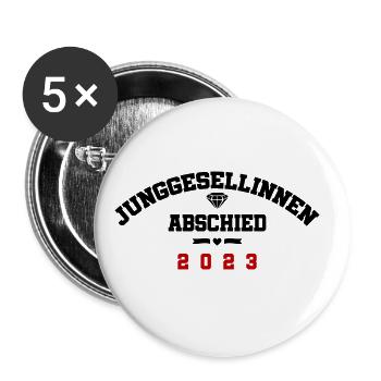 Jga 2023 Junggesellinnenabschied - Buttons groß 56 mm (5er Pack) - Weiß - Vorne