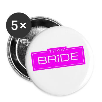 Team Bride Wedding - Buttons large 2.2''/56 mm (5-pack) - white - Front