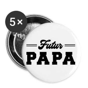 Futur Papa - Lot de 5 grands badges (56 mm) - blanc - Devant