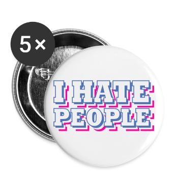 Je déteste les gens | Couleurs changeantes - Lot de 5 grands badges (56 mm) - blanc - Devant