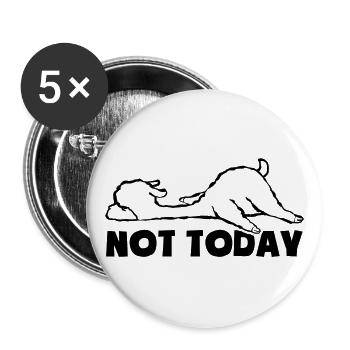 Pas aujourd’hui - Fatigué et paresseux - Lama - Lot de 5 grands badges (56 mm) - blanc - Devant