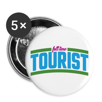 Full Time Tourist | Colors changeable - Buttons large 2.2''/56 mm (5-pack) - white - Front