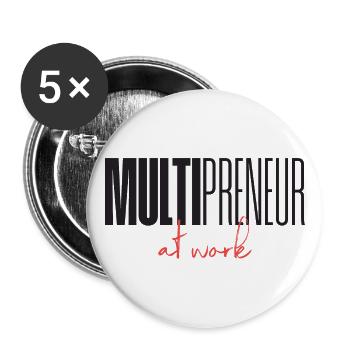 Mulitpreneur at work - Buttons large 2.2''/56 mm (5-pack) - white - Front