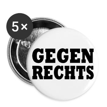 Gegen rechts - Buttons groß 56 mm (5er Pack) - Weiß - Vorne