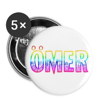 Ömer RS Rainbow - Buttons large 2.2''/56 mm (5-pack) - white - Front