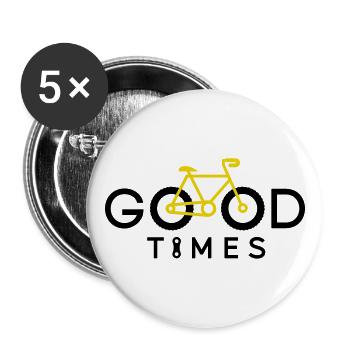 Good Times Shirt for MTB Riders - Buttons large 2.2''/56 mm (5-pack) - white - Front