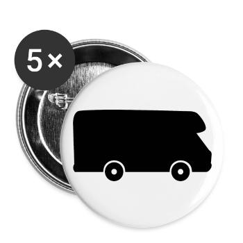 Autocollant de vacances en camping-car autocollant Camper Travel - Lot de 5 grands badges (56 mm) - blanc - Devant