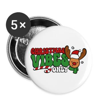 Weihnachten Weihnachtsstimmung - Buttons groß 56 mm (5er Pack) - Weiß - Vorne