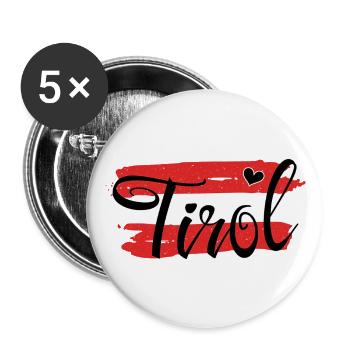 Flag Austria Tyrol - Buttons large 2.2''/56 mm (5-pack) - white - Front