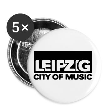 Leipzig - City of Music - Buttons large 2.2''/56 mm (5-pack) - white - Front