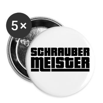 Schraubermeister - Buttons groß 56 mm (5er Pack) - Weiß - Vorne