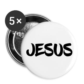 Jésus - Lot de 5 grands badges (56 mm) - blanc - Devant