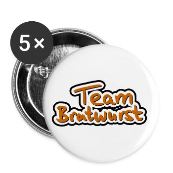 Team Bratwurst - Buttons groß 56 mm (5er Pack) - Weiß - Vorne