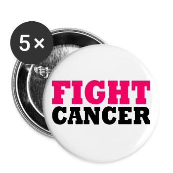 Fight cancer - Lot de 5 grands badges (56 mm) - blanc - Devant
