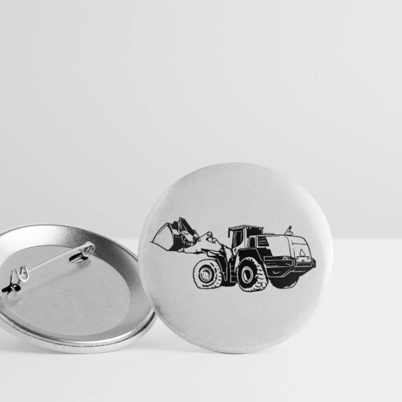 Loading machine Silhouette wheel loader quarry Buttons large 2.2''/56 mm (5-pack)