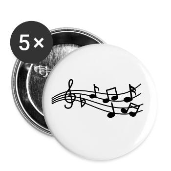 Musical notes sign - Buttons large 2.2''/56 mm (5-pack) - white - Front