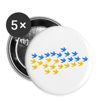 Ukraine - Buttons large 2.2''/56 mm (5-pack) - white - Front