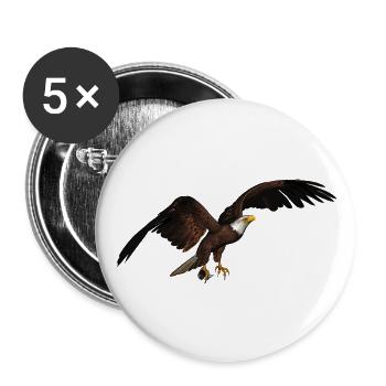 Seeadler Weißkopfseeadler Adler - Buttons groß 56 mm (5er Pack) - Weiß - Vorne