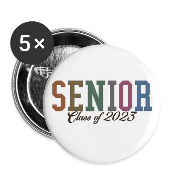 Senior Class Of 2023 Retro Graduation Party Gift - Buttons large 2.2''/56 mm (5-pack) - white - Front