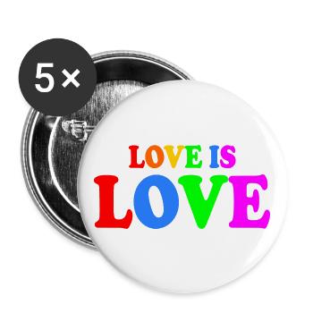Love is love - Buttons groß 56 mm (5er Pack) - Weiß - Vorne
