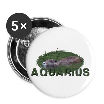 Aquarius Zodiac Sign Aquarius - Buttons large 2.2''/56 mm (5-pack) - white - Front