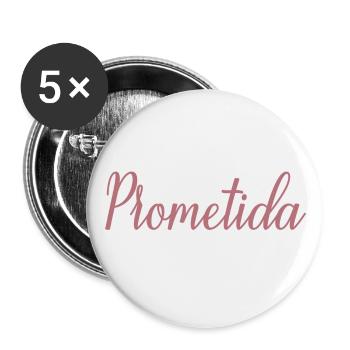 Prometida Fiancée Engagement Wedding Bride To Be - Buttons large 2.2''/56 mm (5-pack) - white - Front