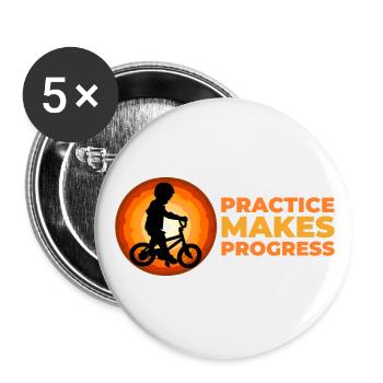 Practice makes progress - Buttons large 2.2''/56 mm (5-pack) - white - Front