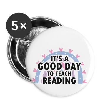 Dyslexia Intervention for Dyslexia Therapy - Buttons large 2.2''/56 mm (5-pack) - white - Front