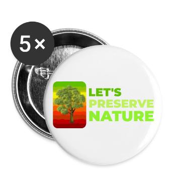 Let's preserve nature - Buttons large 2.2''/56 mm (5-pack) - white - Front